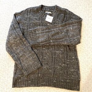 NWT Oversized American Eagle Charcoal Grey Cable-knit Sweater Size M